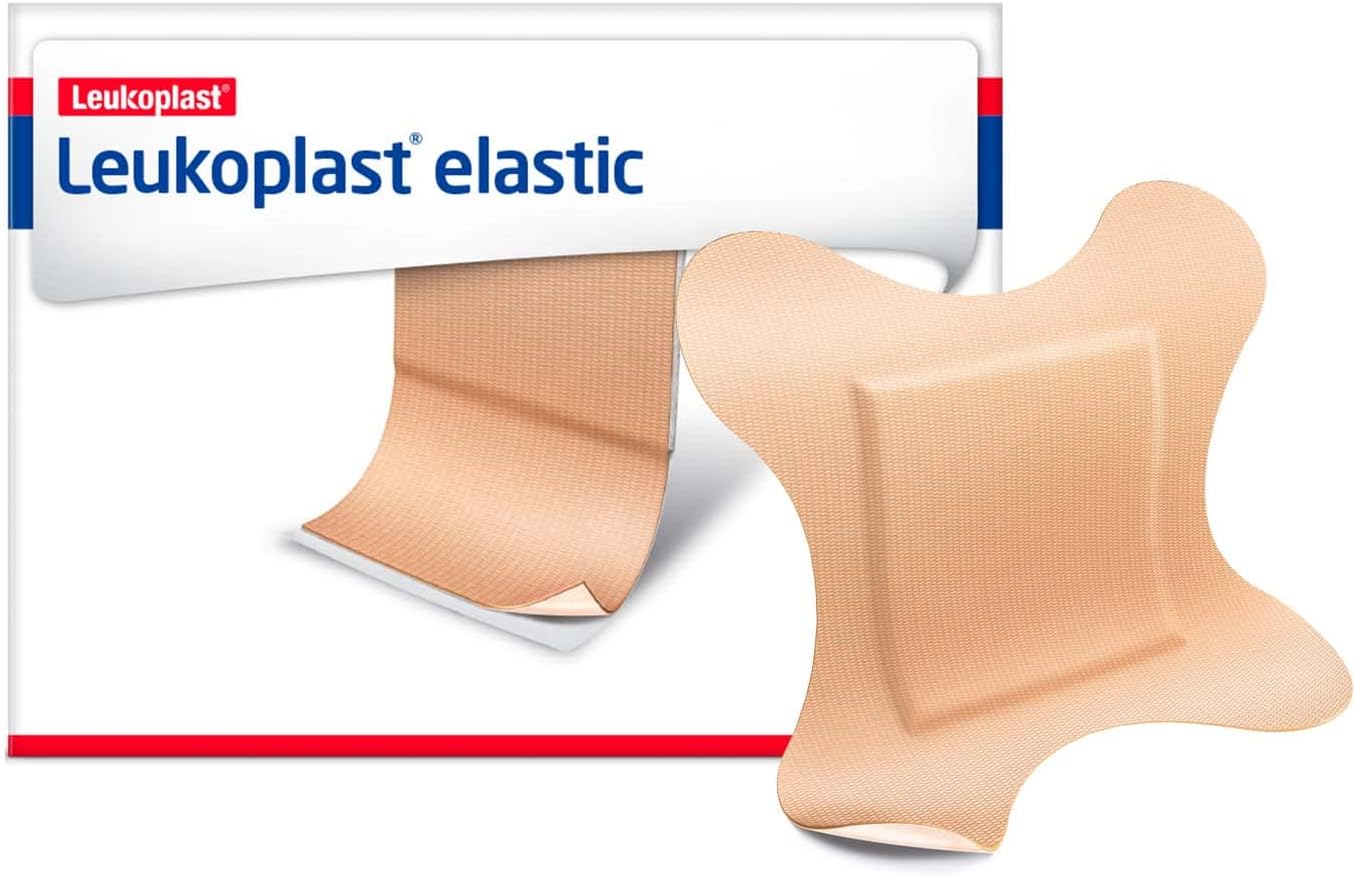 Bandages Adhesive Strip Leukoplast® Elastic 3 X 3 Inch Cross-Elastic Material 4-Wing Tan Sterile (50/BX 12BX/CS) by BSN Medical  ID 7645611